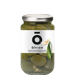 OLVION Green Olives Stuffed with Garlic